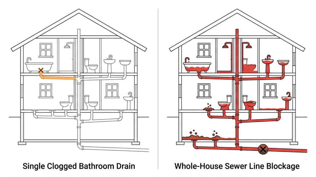 Main Sewer Line Backup vs. Drain Clog: How to Tell the Difference