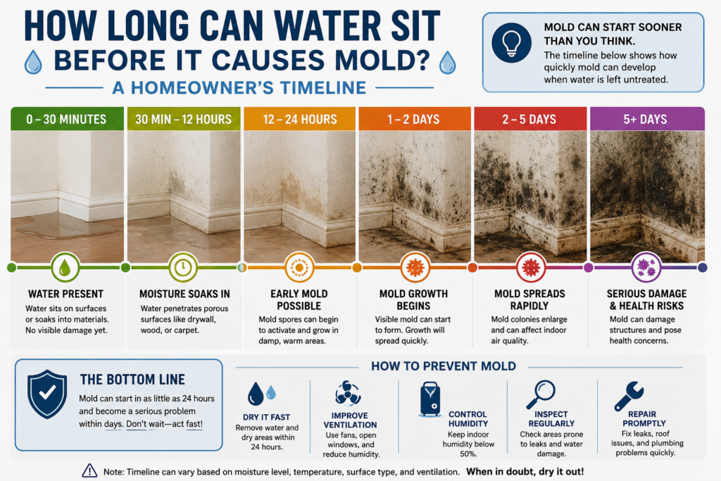 How Long Can Water Sit Before It Causes Mold? A Homeowner's Timeline