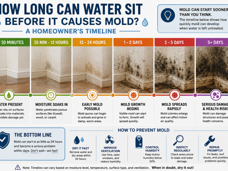 How Long Can Water Sit Before It Causes Mold? A Homeowner’s Timeline