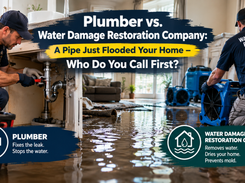 Plumber vs. Water Damage Restoration Company: A Pipe Just Flooded Your Home – Who Do You Call First?